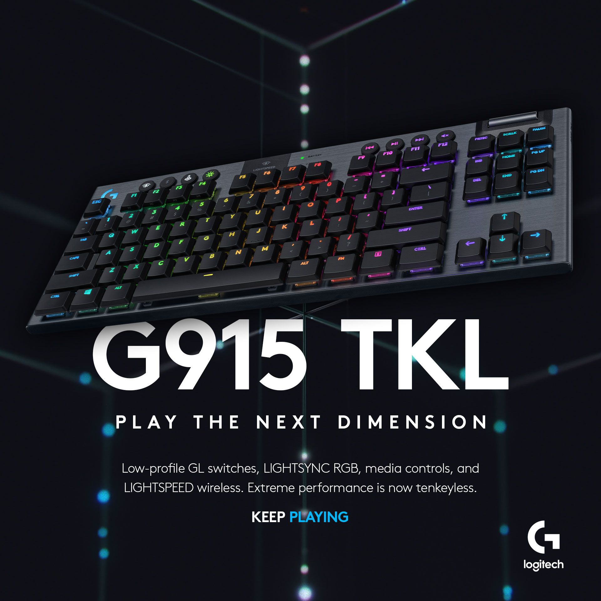 Logitech G представя механичната геймърска клавиатура Tenkeyless G915