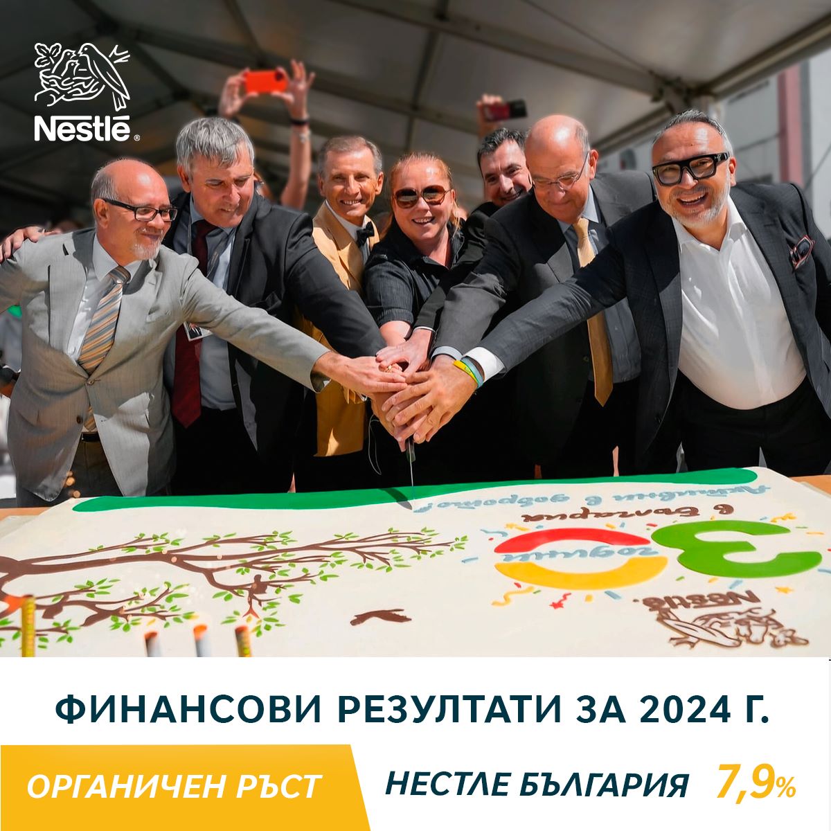 Нестле Групата отчита органичен ръст от 2,2% през 2024 г.